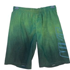 NIKE Boys Bathing Suit Trunks Swimming Shorts w/ Liner XL Green Ombre Color